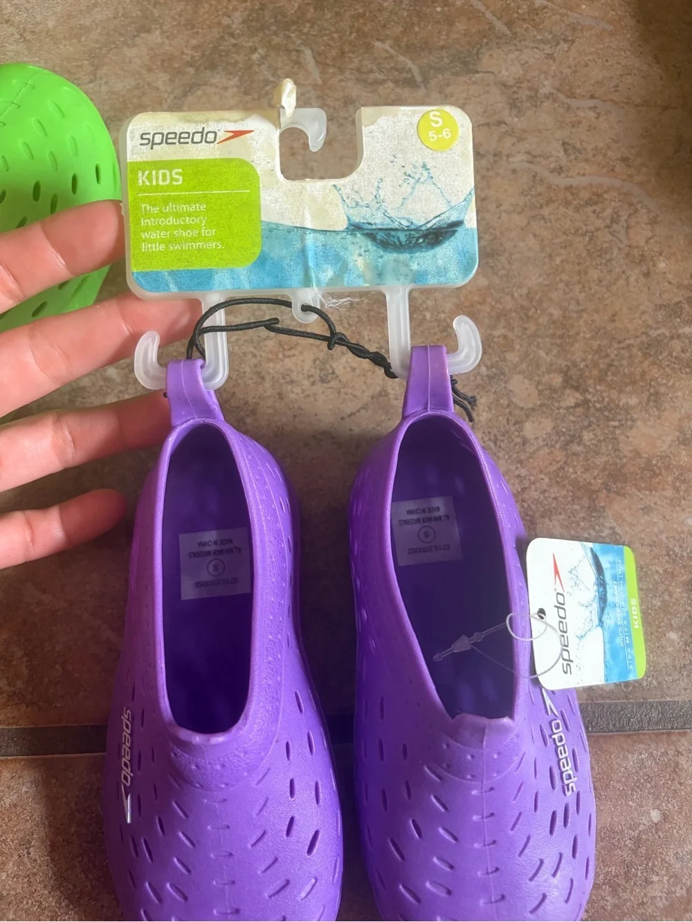 Speedo Kids Water Shoes - Neon Green & Bright Purple Duo
